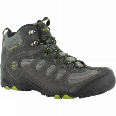 Hi-Tec Mens Penrith Mid WP Shoe Charcoal/Chartreuse